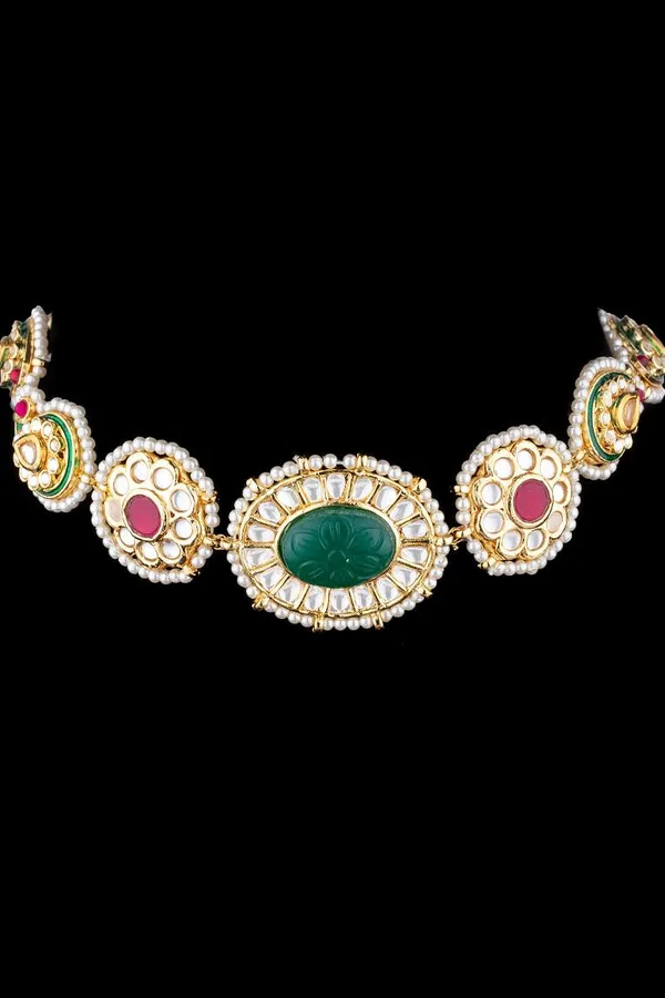 Paisley Emeralds Kundan Choker