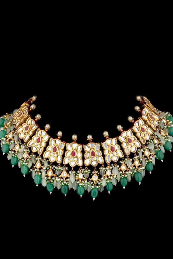 Emerald Dual Tone Kundan Choker