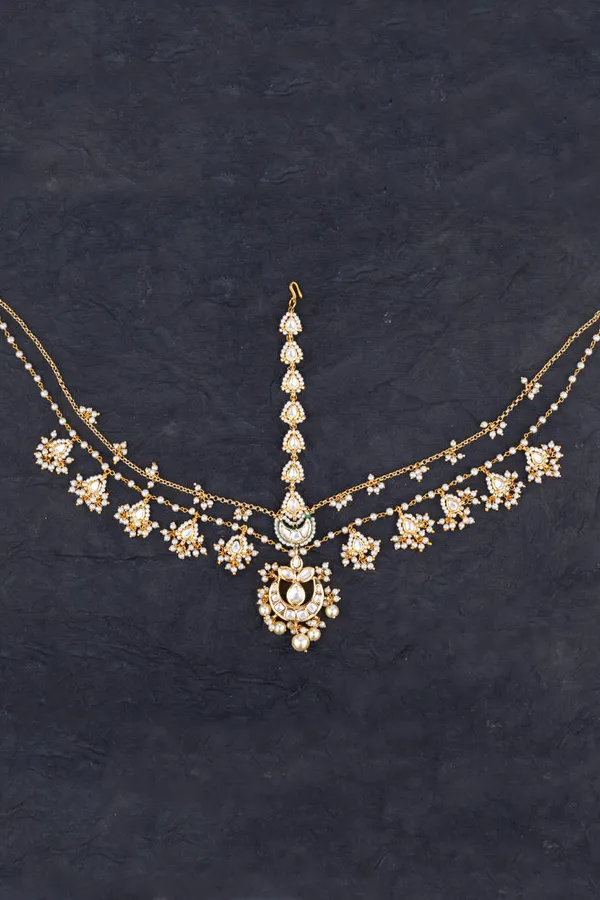 Pearls & Biya Dual String Kundan Matha Patti