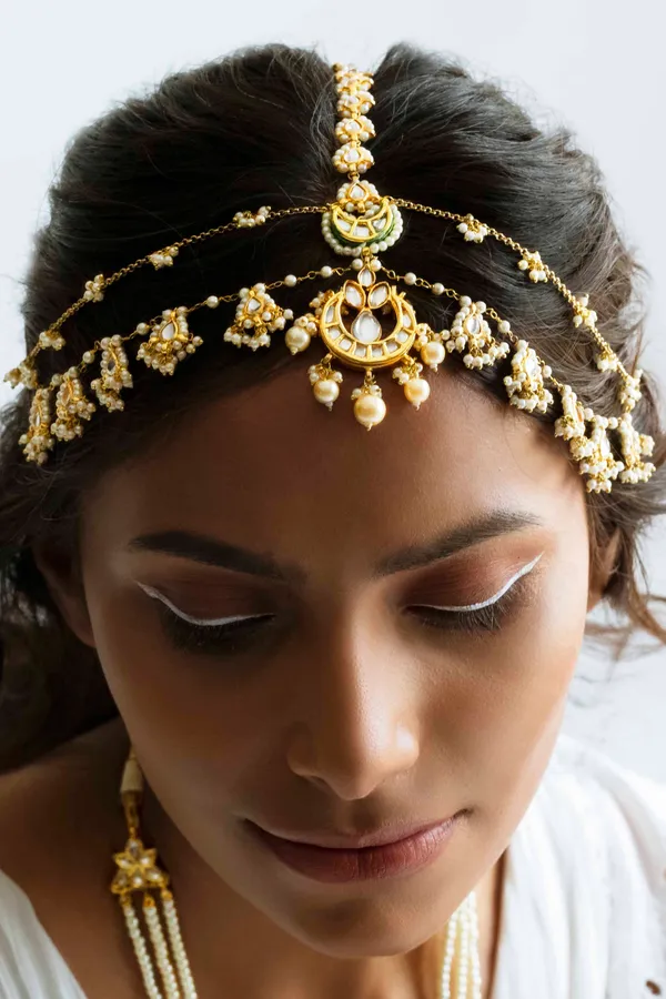 Pearls & Biya Dual String Kundan Matha Patti