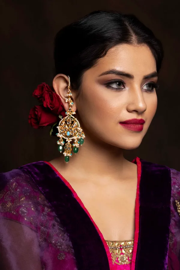 Kundan & Emeralds Chandbalis