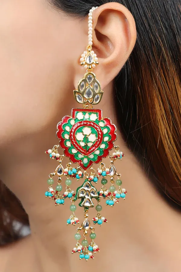 MultiColour Kundan Earrings