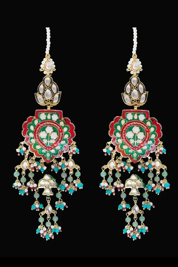 MultiColour Kundan Earrings