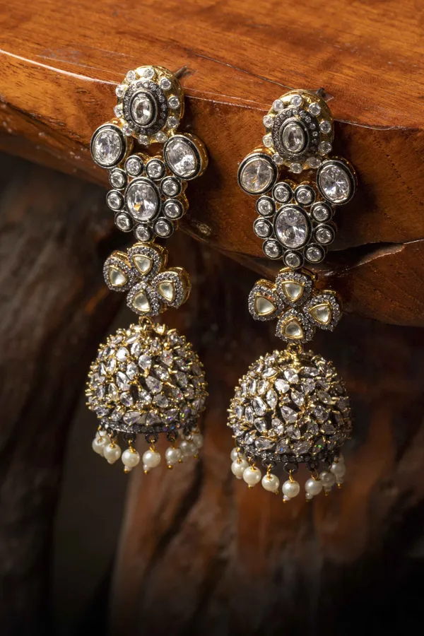 Zirconia Jhumki Earrings