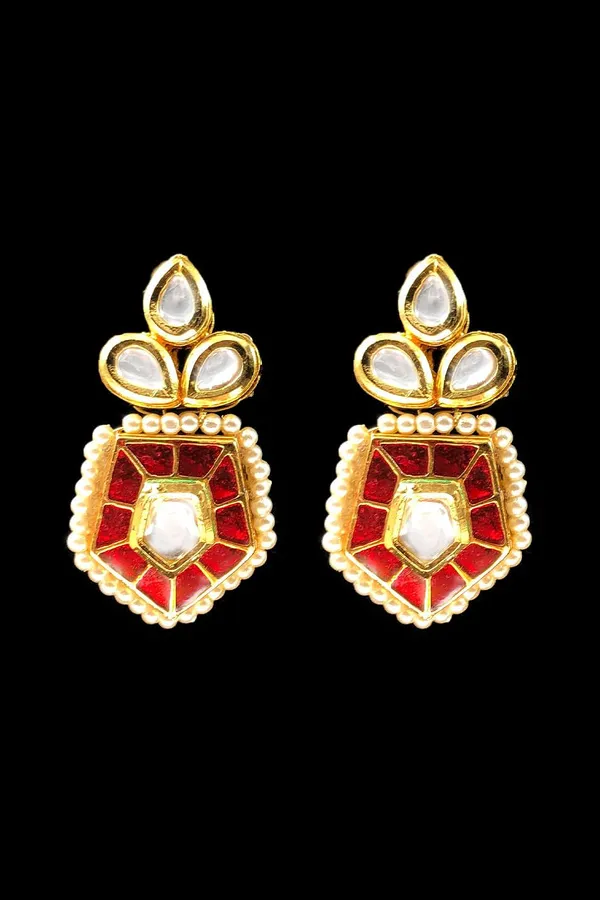 Red Kundan Earrings