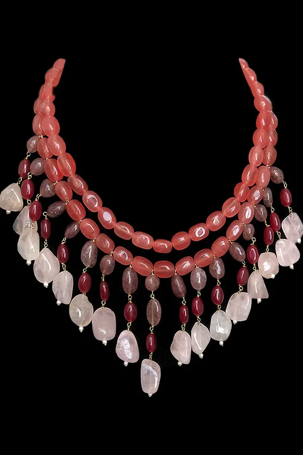 Red Plain Beads Necklace