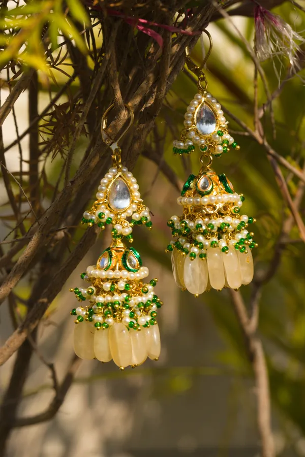 Mini Jhumki Kundan Earrings