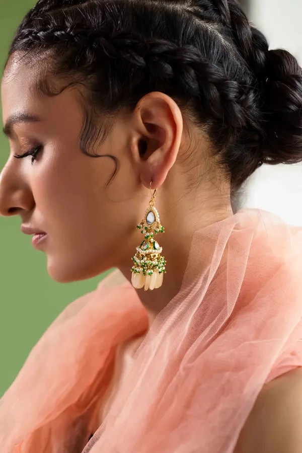 Mini Jhumki Kundan Earrings