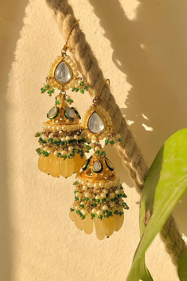 Mini Jhumki Kundan Earrings