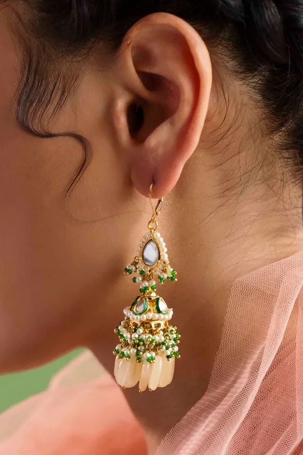 Mini Jhumki Kundan Earrings