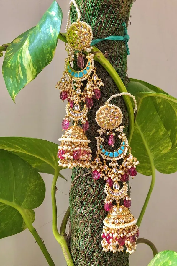 Statement Blue Chand Tourmaline Dangler Earrings