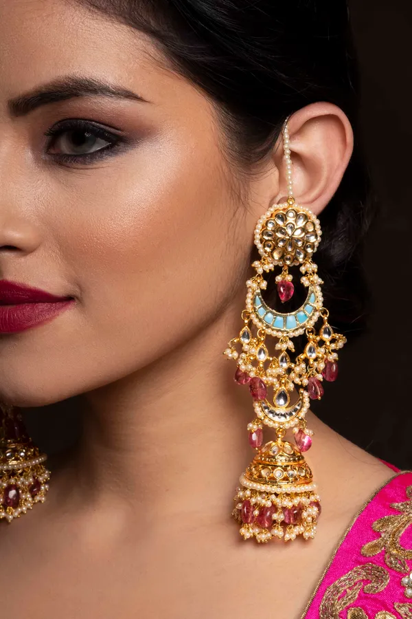 Statement Blue Chand Tourmaline Dangler Earrings