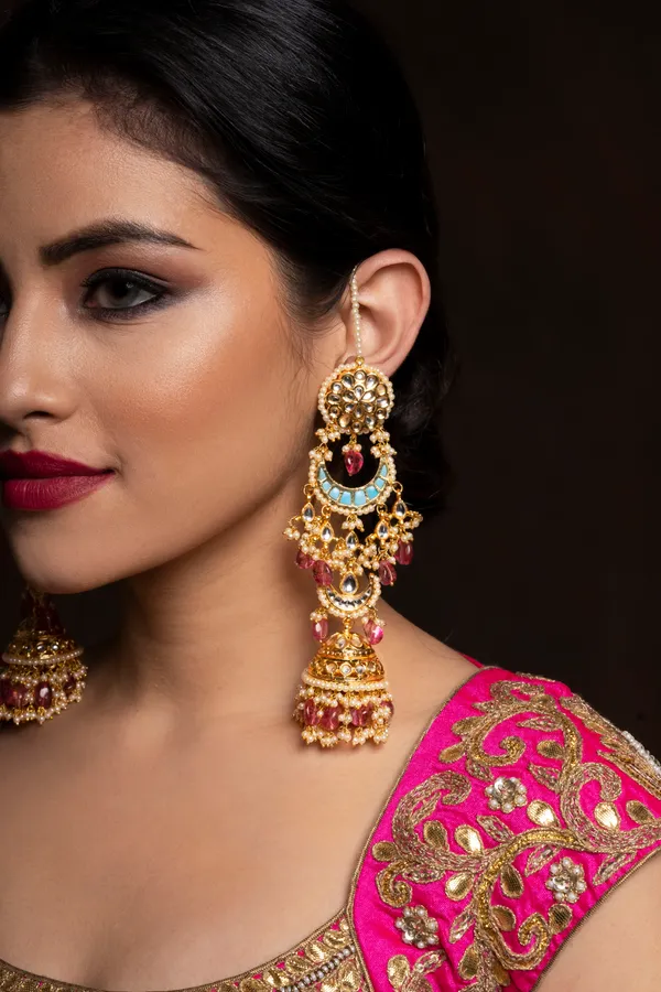 Statement Blue Chand Tourmaline Dangler Earrings