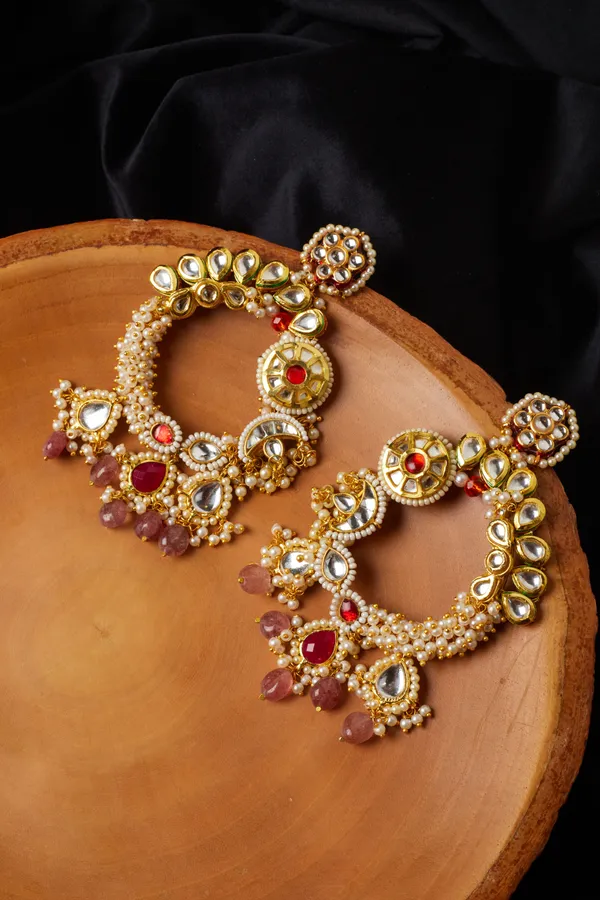 Statement Kundan Baali Earrings