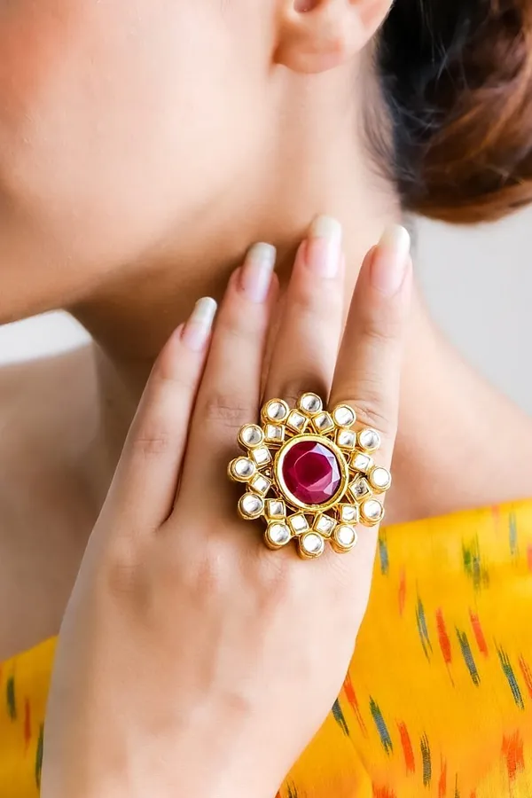 Red Centre Cocktail Ring