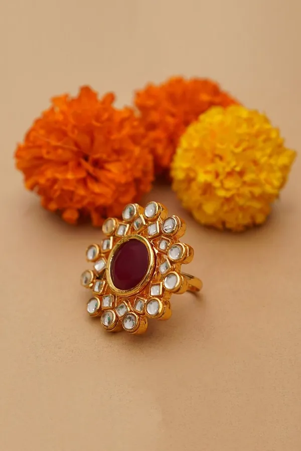 Red Centre Cocktail Ring
