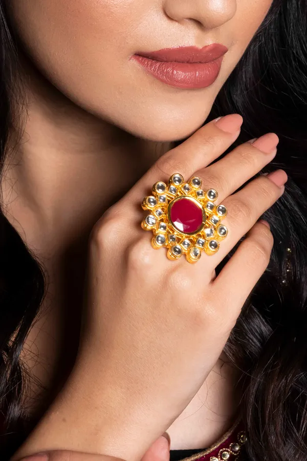 Red Centre Cocktail Ring