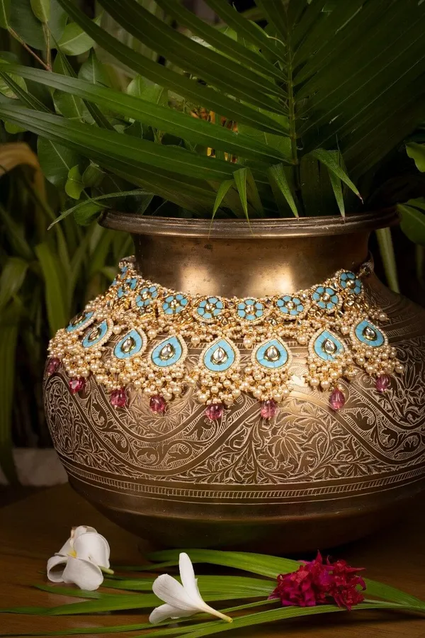 Statement Feroza Tourmaline Drop Choker Necklace