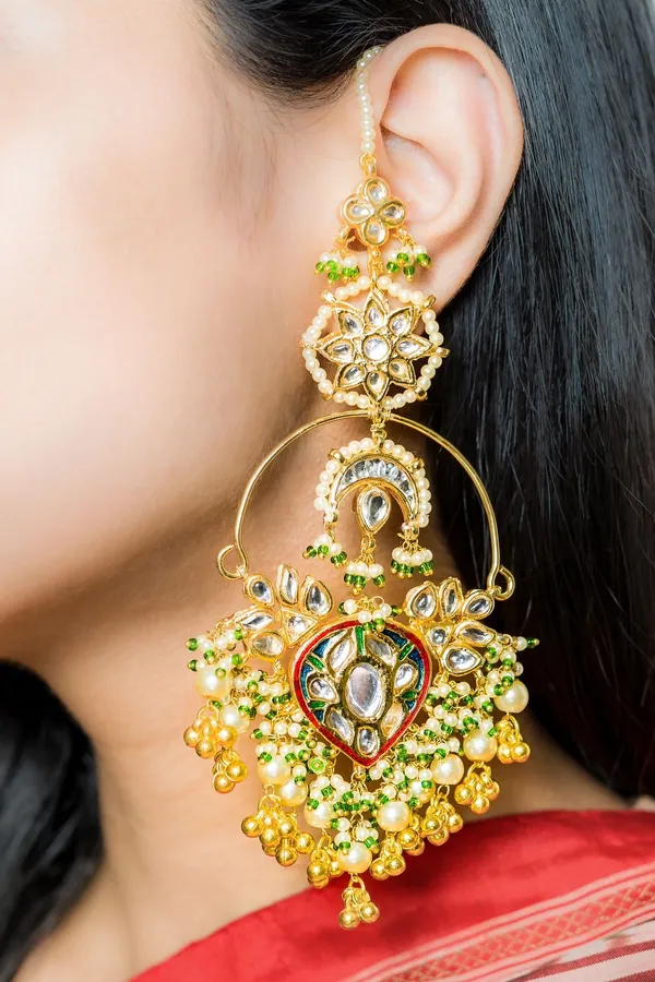 Multi Meena Ghungroo Baali Earrings