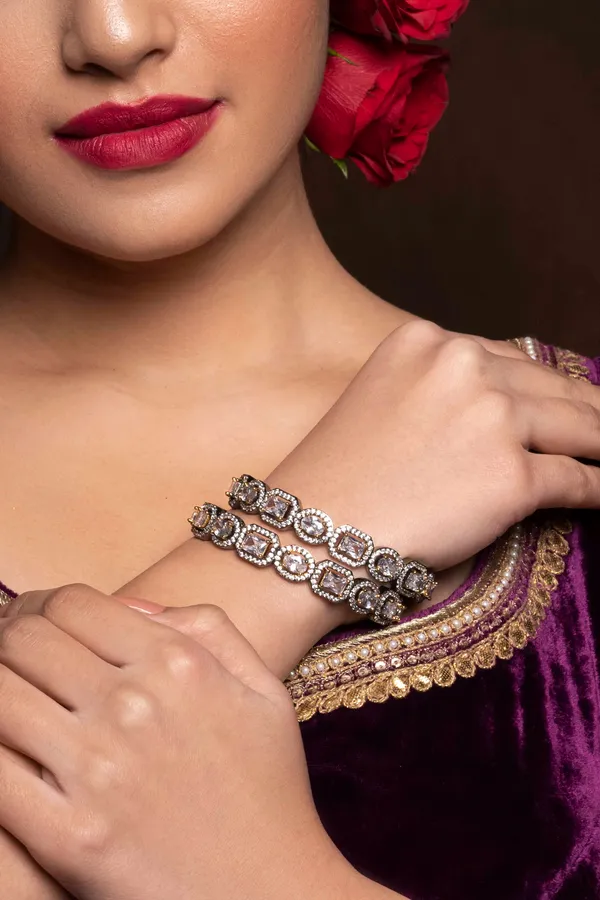 Black Frames Zirconia Bangles