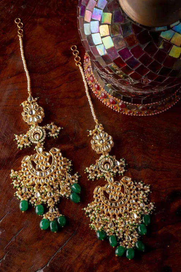 Statement Green Drops Dangler Earrings