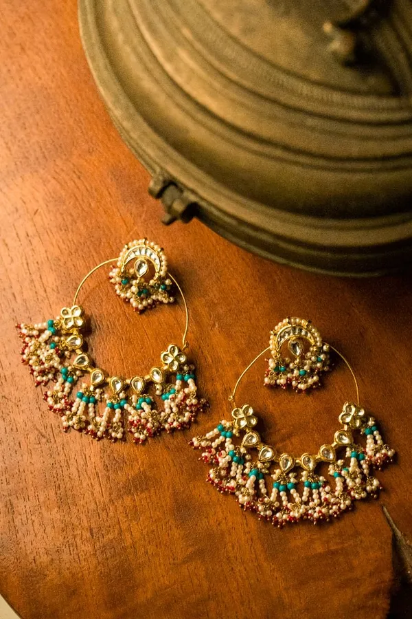 Statement Feroza Beads Hint Of Red Baalis