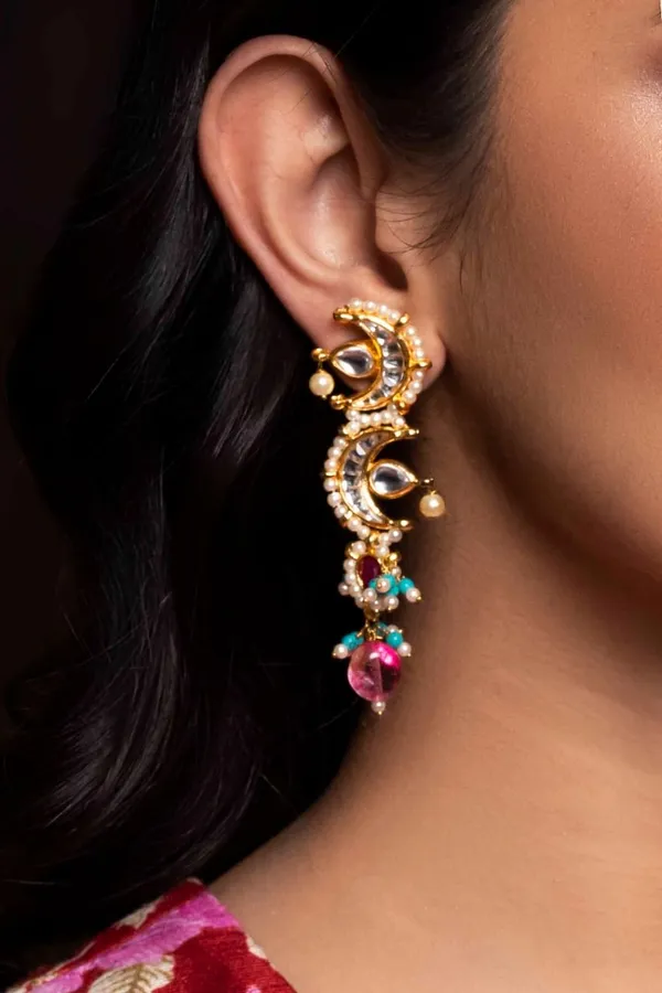 Hints Of Feroza Tourmaline Drop Dangler Earrings