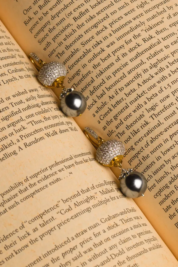 Cubic Zircon Grey Pearl Dangler Drop Earrings