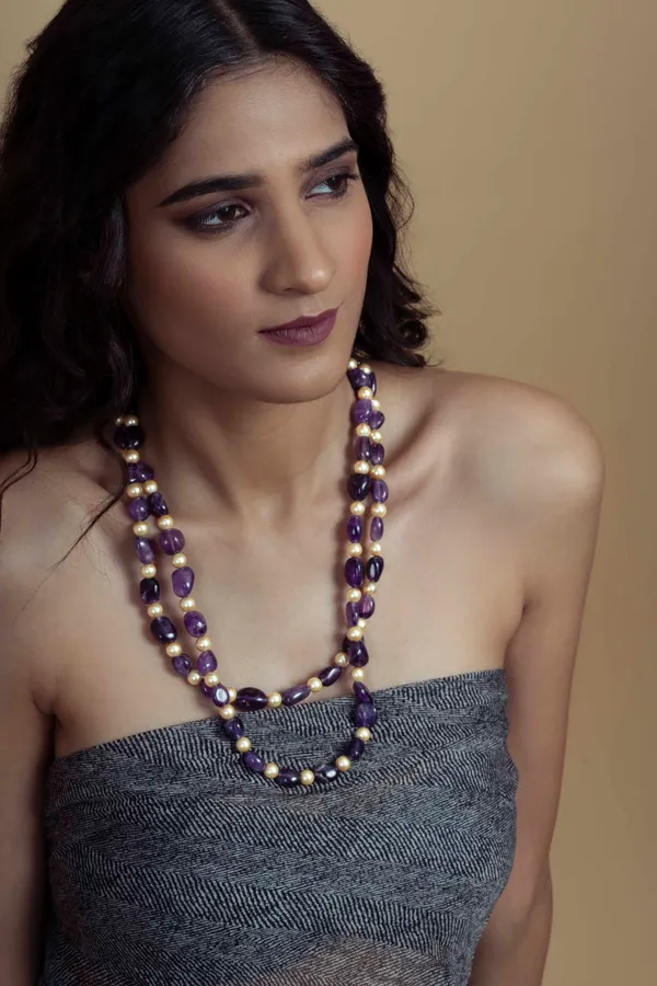 Amethyst & Pearls Necklace