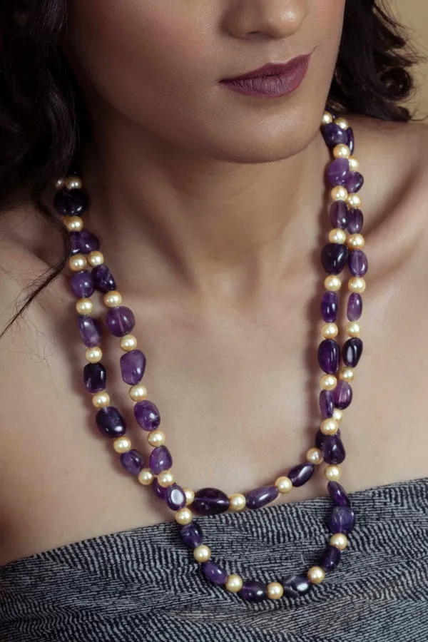 Amethyst & Pearls Necklace