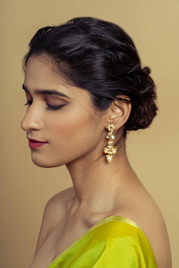 Kundan Pearl Dangler Earrings