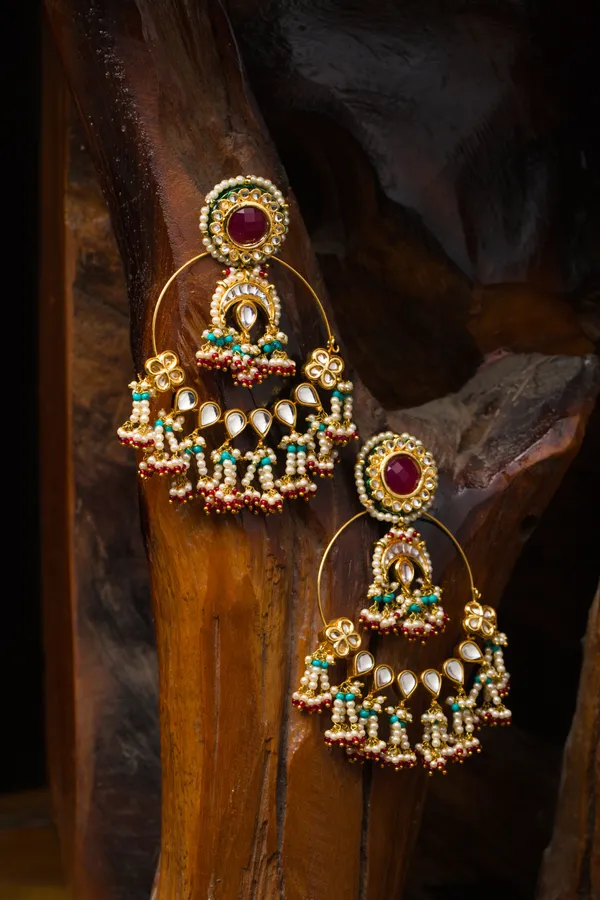 Loaded Statement Feroza Beads Hint Of Red Baalis