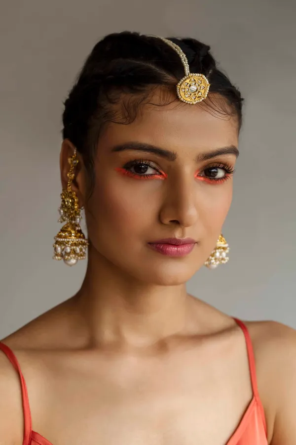 Pearl Drop Kundan Gold Jhumki