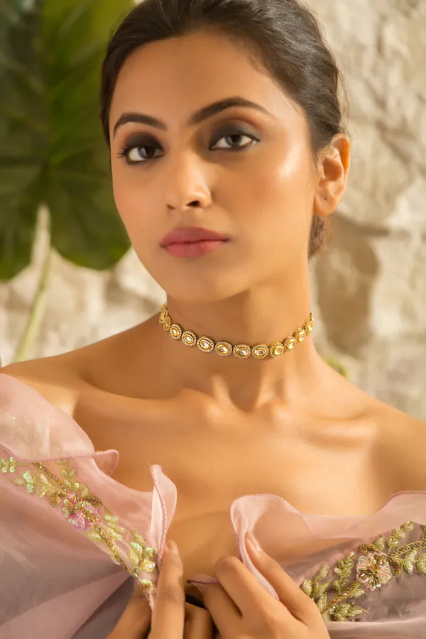 Gold & White Zirconia Necklace