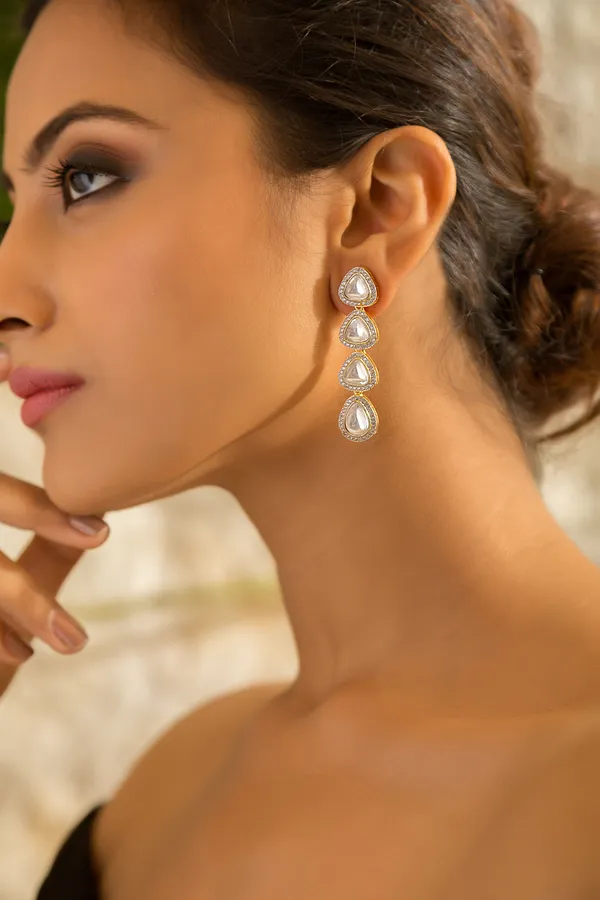 Silver Zirconia Layered Earrings