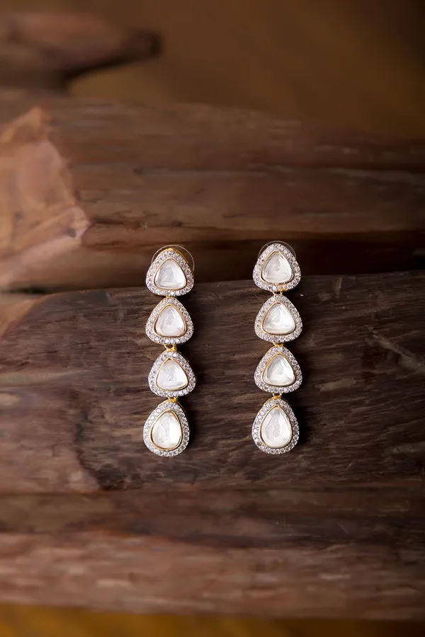 Silver Zirconia Layered Earrings