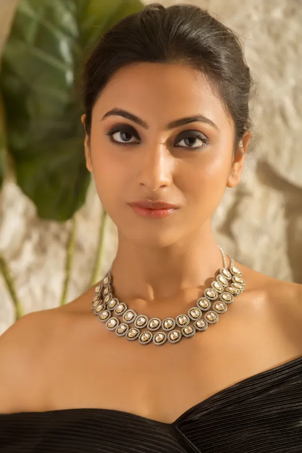 Statement Double Layer Zirconia Necklace