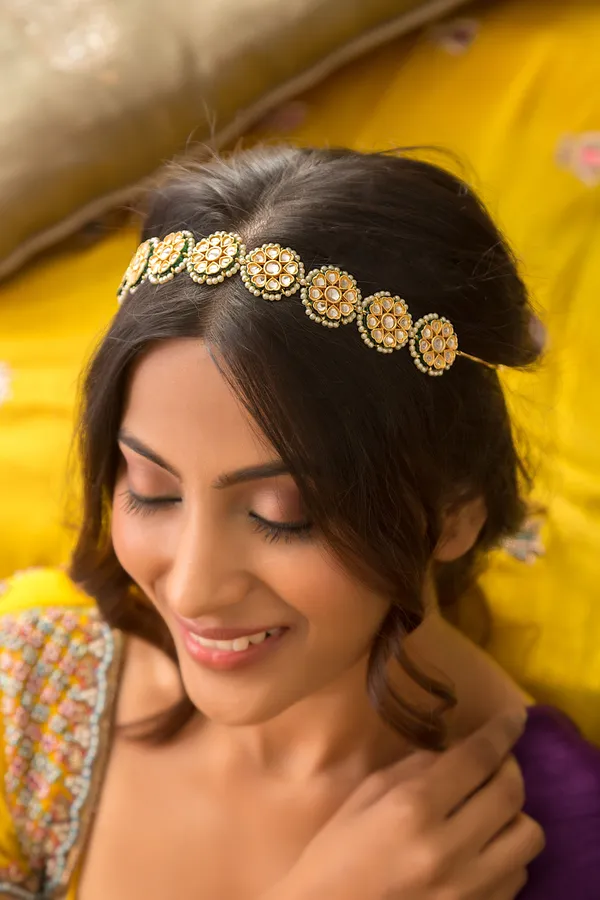 Gold & White Kundan Choker Necklace