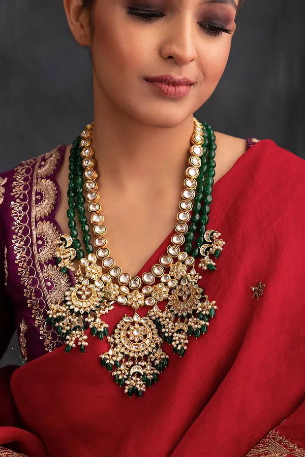Statement Kundan Emerald Necklace
