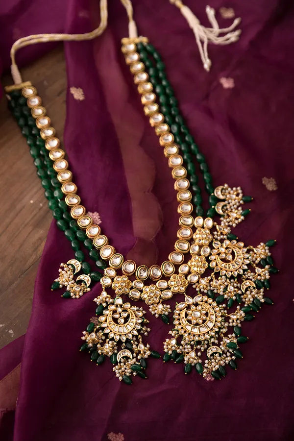Statement Kundan Emerald Necklace