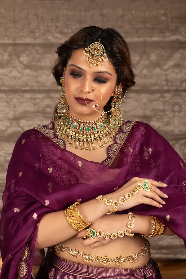 White Kundan Pearls Tikka
