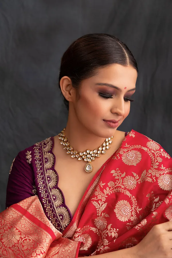 All White Kundan Drop Necklace