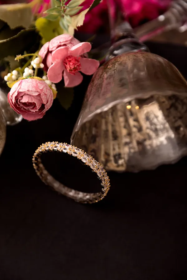 Dual Tone Zircon Bangle