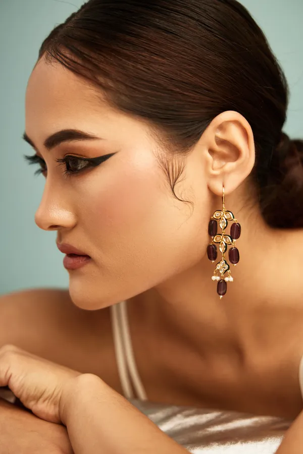 Amethyst Fish & Pearls Earrings