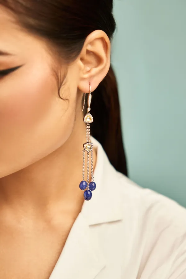 Blue Drops Zirconia Earrings
