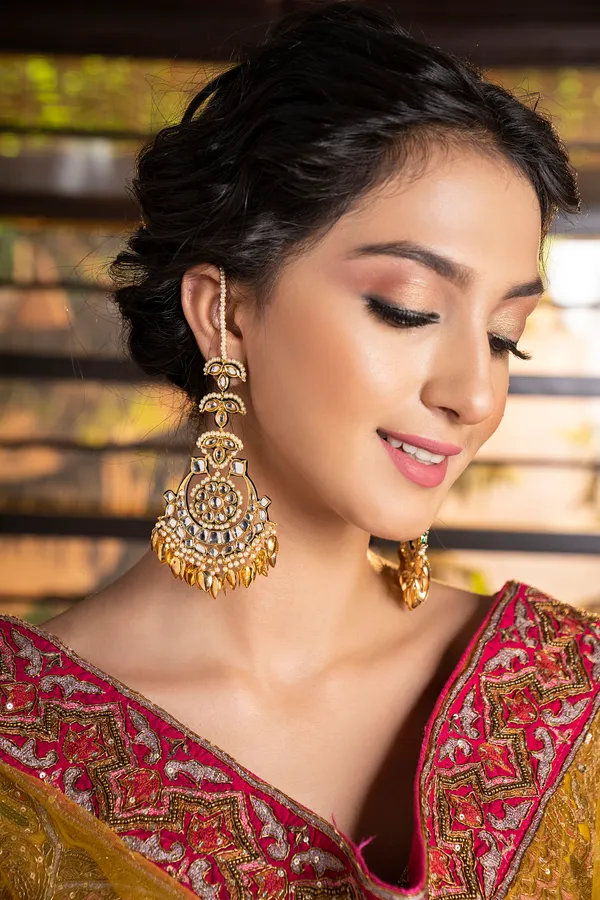 Pearls Kundan Pipalpatti Chandmilan Chandbalis