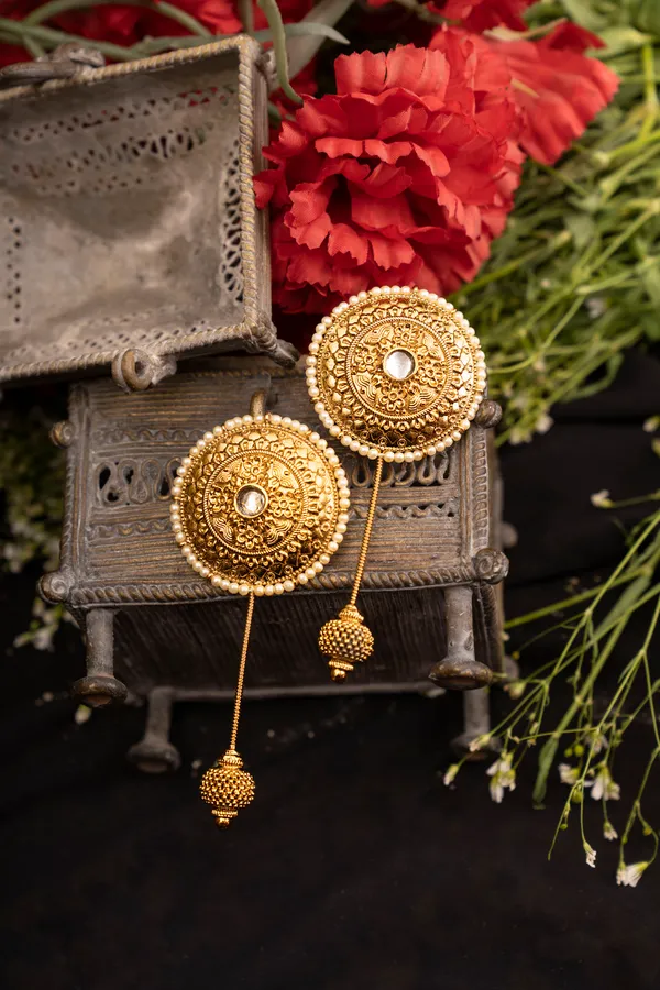 Golden Round Bugadi Earrings