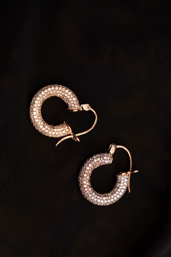 Rose Gold & White Zirconia Dangler Earrings