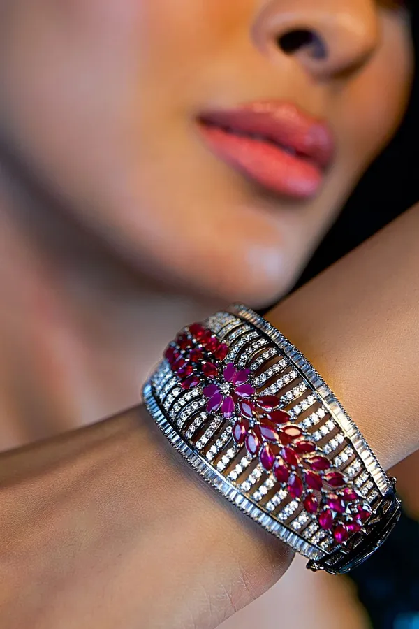 Pink & Silver Zirconia Bracelet