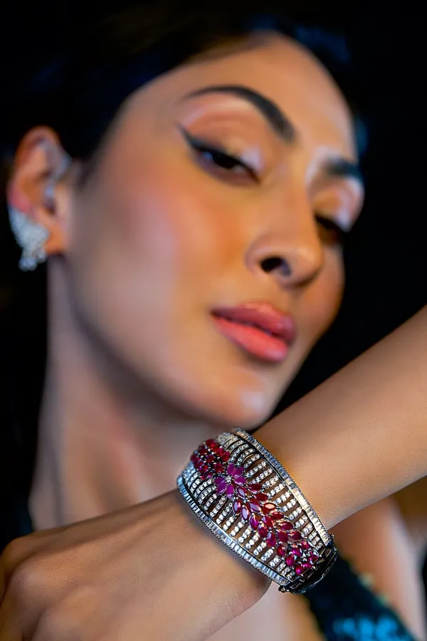 Pink & Silver Zirconia Bracelet